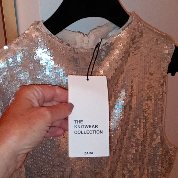 NWT Never Worn Sleeveless Silver Sequin Cocktail Cress! - Picture 14 of 15